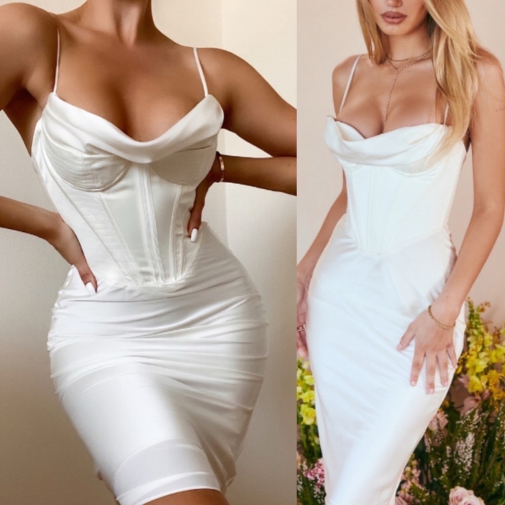 House of CB Myrna Mini White Dress Corset